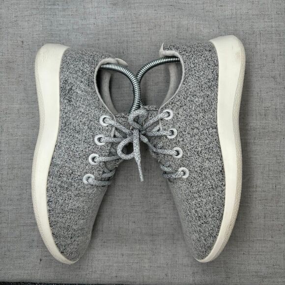 Allbirds Wool Runner Shoes Dapper Grey & Cream Wool Sustainably Made Women's 8 - Picture 9 of 10